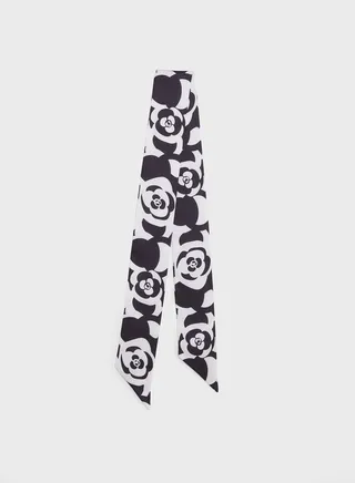 Rose Mono Print Silky Scarf