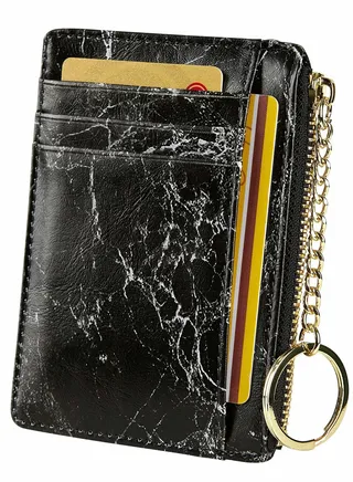 Small Purses for Women, Hand Made Elegant Purse for Ladies, Slim Minimalist Card Holder with Keychain 
