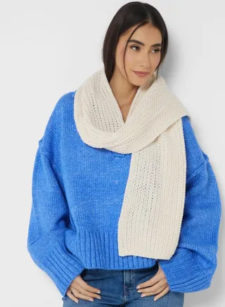 Cable Knitted Long Winter Scarf