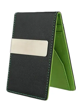 Money Clip Slim Wallet Green/Black 