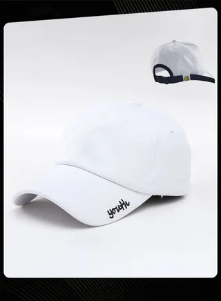 Women Men Korean Version Versatile Baseball Cap Spring Autumn Smile Design Adjustable Sun Protection  Hat Suitable for Daily Outdoor Sports White 