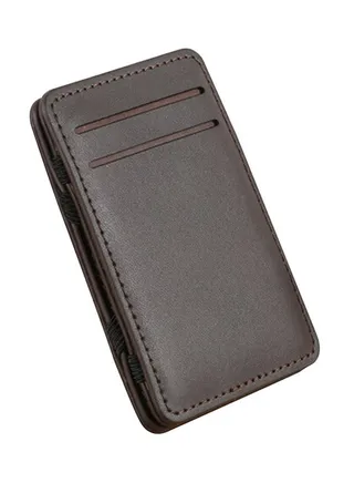 Money Clip And ID Card Holder Brown 