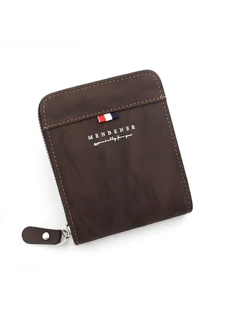 Casual Leather Men's Bifold Short Wallet Card Holder Certificate Zipper Money Bag for Business Commute 