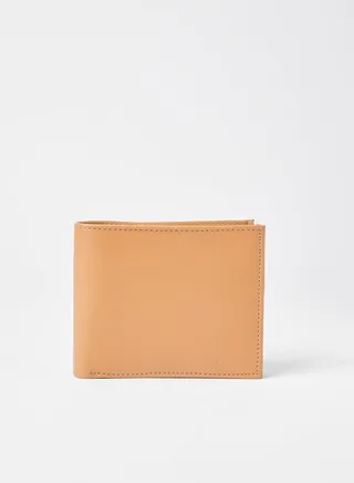 Two-Tone Tri-Fold Wallet Beige 