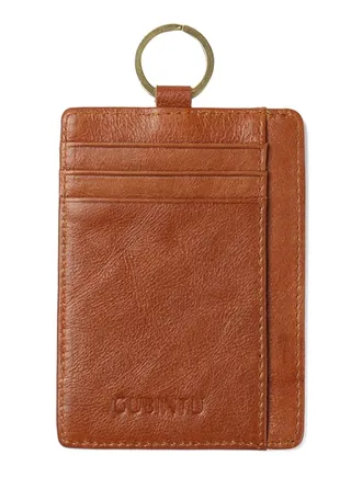 Anti-Magnetic Key Ring Vintage Wallet Brown 