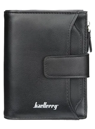Zipper And Hasp Closure Wallet Black 