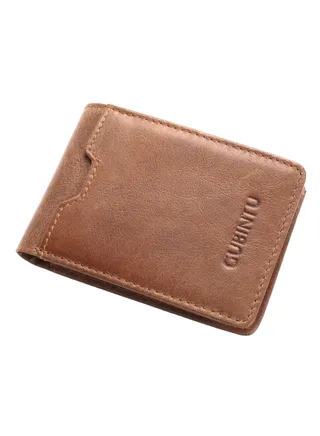 2-Fold Square Shape Vintage Wallet Coffee 