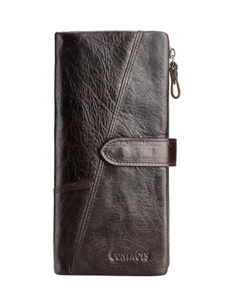 Leather Bifold Wallet Brown 