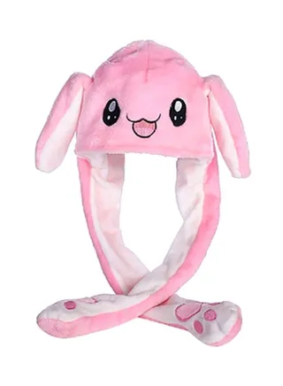 Plush Cartoon Designed Hat Pink/White 