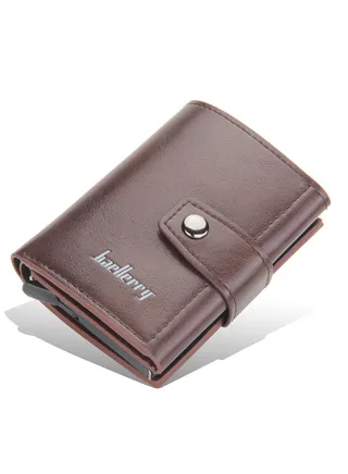 New BAELLERRY Men's RFID Blocking Metal Aluminum Alloy Card Holder Wallet with Auto Pop-up Card Slots 