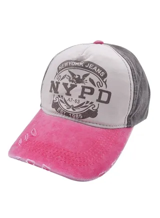 Snapback Closure Cap Pink/Beige/Grey 