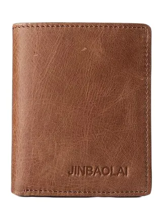 Leather Bifold Wallet Brown 