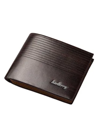 Flap Closure Leather Wallet Brown 