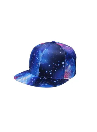 Baseball Hat Men's and Women's Cool Flat Rim Hip Hop Hat Star Sky Print Summer Outdoor Sunshade Baseball Hat Hip Hop Hip Hop Hat Adjustable Flat Rim Hip Hop Hat 