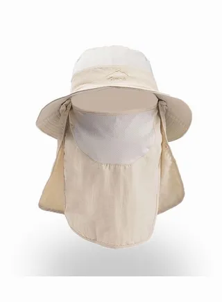 Sun Cap with Removable Face Neck Cover Flap Wide Brim Fishing Hat Summer Outdoor Sun Protection Fishing Cap for Man and Women 