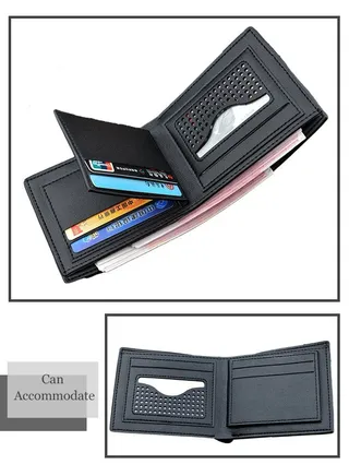 Casual Fashion Open Short Wallet Gift for Men/Father/Brothers Black 