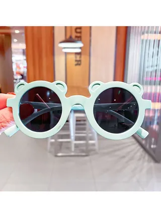 Summer round frame bear children's sunglasses 