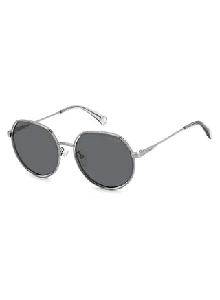 Unisex Polarized Oval Sunglasses - Pld 4160/G/S/X Grey Millimeter - Lens Size: 55 Mm 
