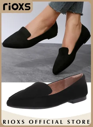 Women's Loafer Flat Shoes Pointed Toe Dress Shoes Comfortable Memory Foam Penny Loafers Slip On Shoes 