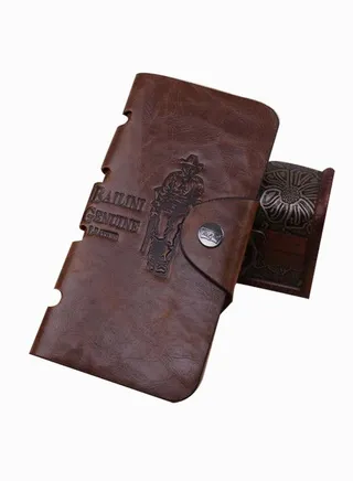 Leather Bifold Wallet Brown 