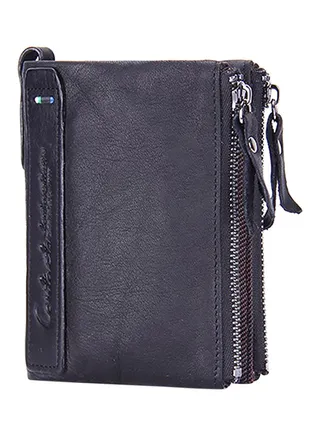 Double Zipper Wallet Black 