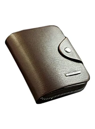 Zipper Bi-Fold Wallet Brown 