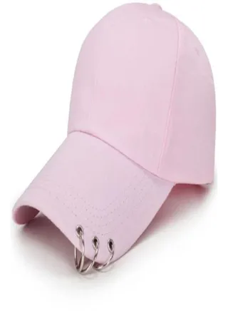Ring Detail Baseball Cap Pink 