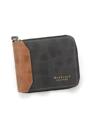 Fashion Contrast Leather Men's Bifold Short Wallet Card Holder Certificate Bag for Shopping Business Commute 