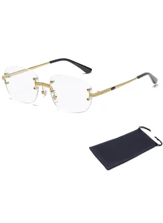 Ultralight Rimless Sunglasses for Women and Men Transparent 