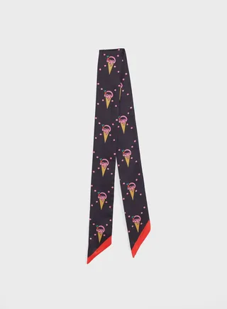 Icecream Print Silky Multipurpose Scarf