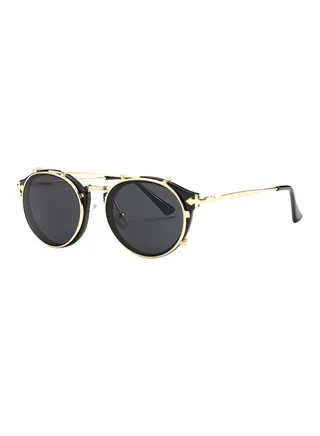 Retro Dual Use Round Polarized Sunglasses - Lens Size: 51 mm 
