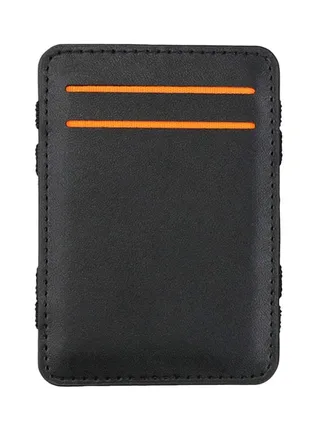 Leather Clip Wallet Black 