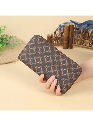Large Size Wallet For Men And Women Classic Phone Purse Wristlets Clutch Bag Zip Pouch Handbag With Card Slots 