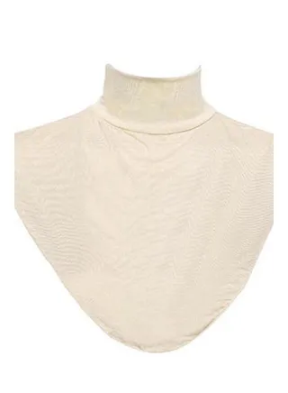 Women's Modal False Collar Hijab Moslem Islamic Pure Color Neck Cover Loop Scarf Beige 
