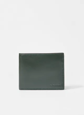 Leather Bi-Fold Wallet Green 