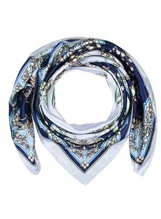 Simulated Silk Printed Square Scarf, 35 x 35 Large Square Hair Scarf for Women Silk Like Head Scarf Curly Headband Tie Sleeping at Night Fashion Bandana Headscarf, 1 Pcs 