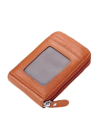Multifunctional Leather Credit Card Holder Coffee 