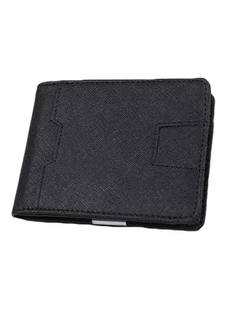 Leather Pick-Up Case Men Wallet Black 