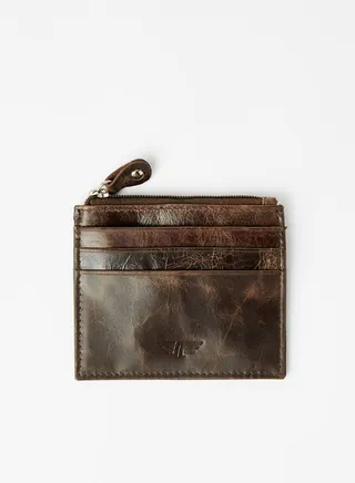 Textured Card Holder Dark Brown 