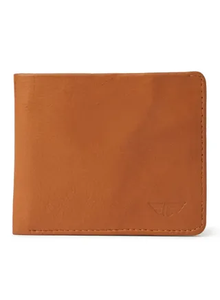 Debossed Logo Leather Wallet Brown 