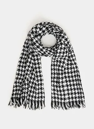 Houndstooth Pattern Shawl Scarf