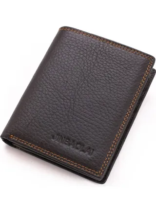 Large Capacity Leather Wallet Coffee 