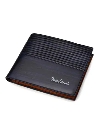 Vintage Multi-Slot Bi-Fold Wallet Blue 