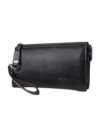 Multilayer Leather Wallet Black 
