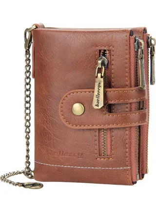 Anti Lost Men's Wallet Brown 