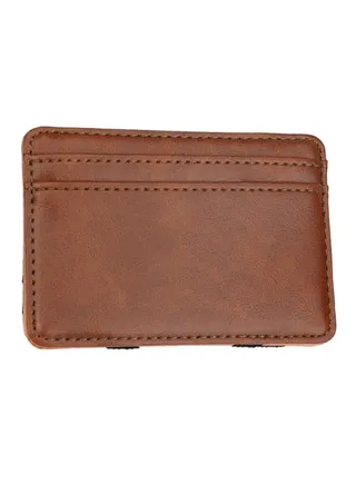 Money Clip And Card Holder Wallet Set Brown/Orange/Black 
