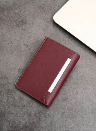 Elegant Slim Classic Small Wallet For Men - Burgundy 