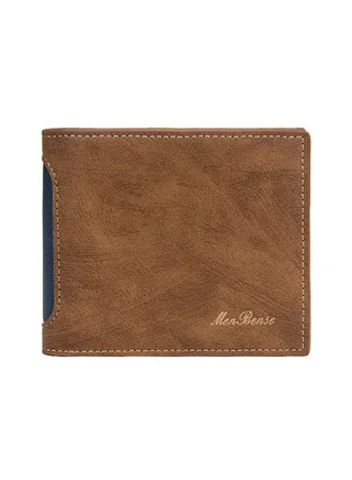 Classic Men's Leather Bifold Short Wallet Card Holder Certificate Money Bag for Business Commute 