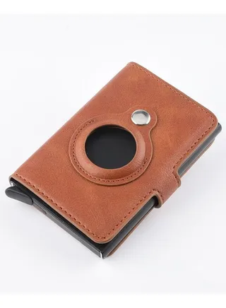 Rfid Card Holder Men's Wallet Wallet Wallet Small Leather Ultra-Thin Wallet Airtag Air Tag Mini Wallet 