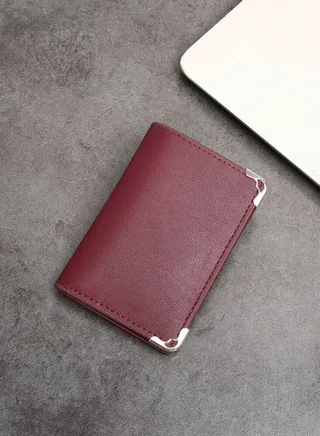 Elegant Slim Classic Small Wallet For Men - Burgundy 